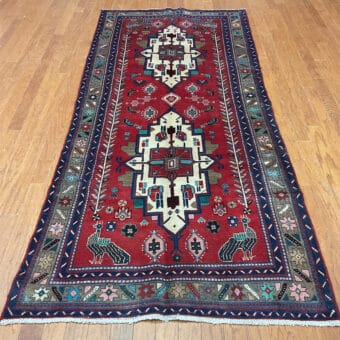 Persian Hand-knotted Tribal Hamadan Wool Runner (3'9 x 8'8)