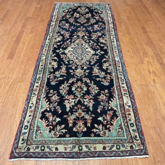 Persian Hand-knotted Hamadan Wool Runner (3'5 x 9'8)