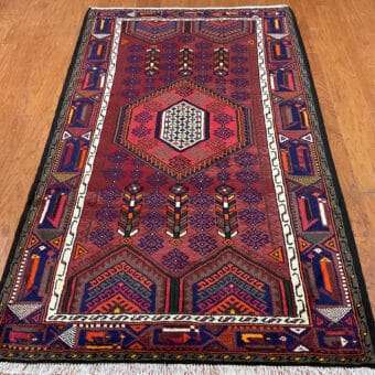 Persian Hand-knotted Tribal Hamadan Wool Rug (4' x 6'8)