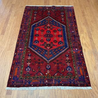 Persian Hand-knotted Tribal Hamadan Wool Rug (4'1 x 6'9)