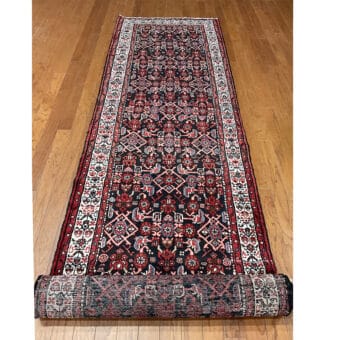 Persian Hand-knotted Tribal Hamadan Wool Runner (3' x 13')