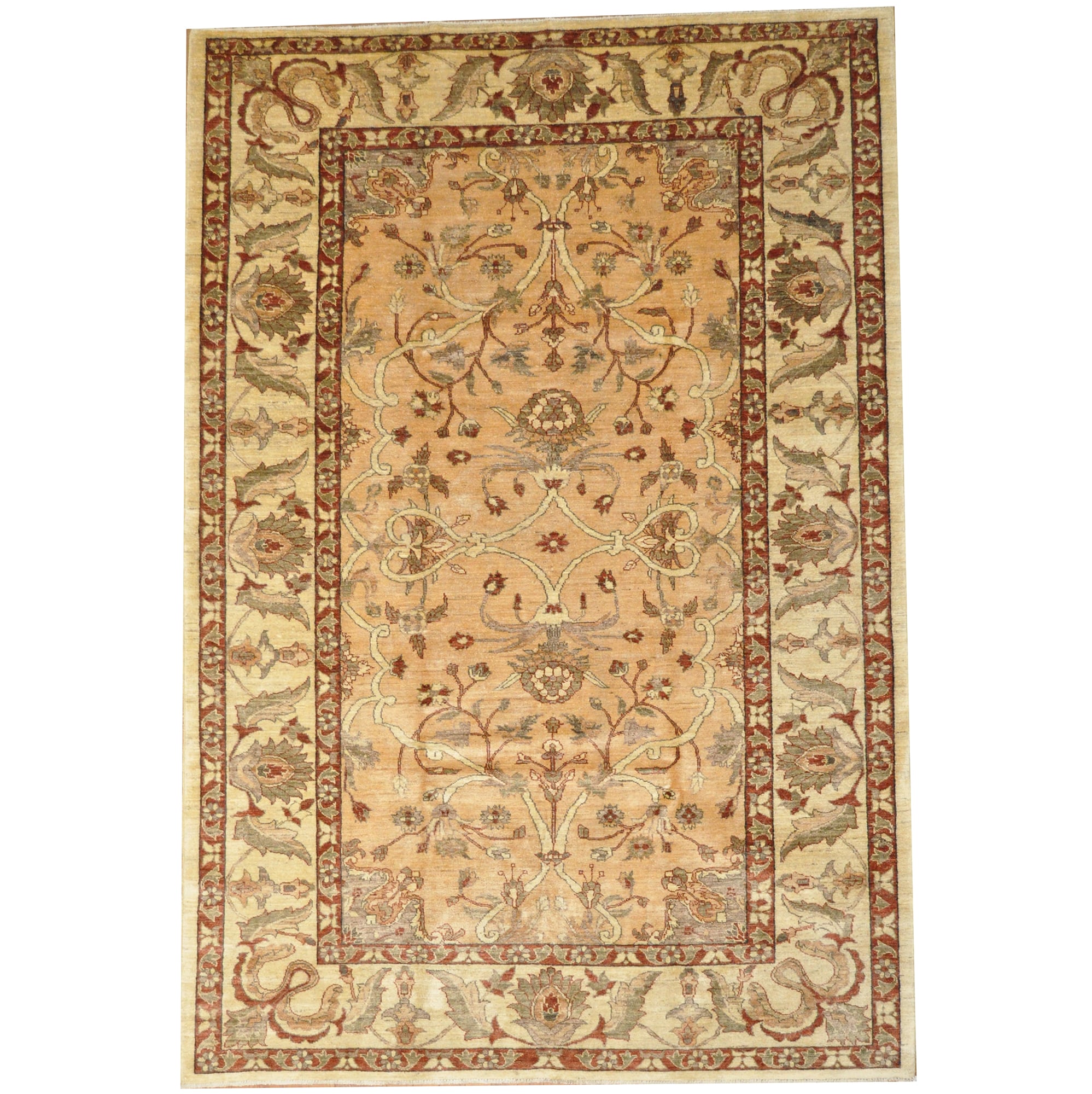 Afghan Hand-knotted Oushak Wool Rug (7' x 10'4)