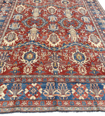 Afghan Hand-knotted Vegetable Dye Kazak Wool Rug (12' x 16'6)