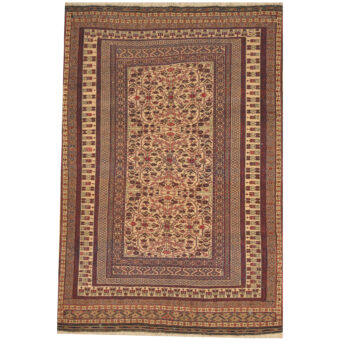 Afghan Hand-woven Soumak Wool Kilim (6'5 x 9'6)