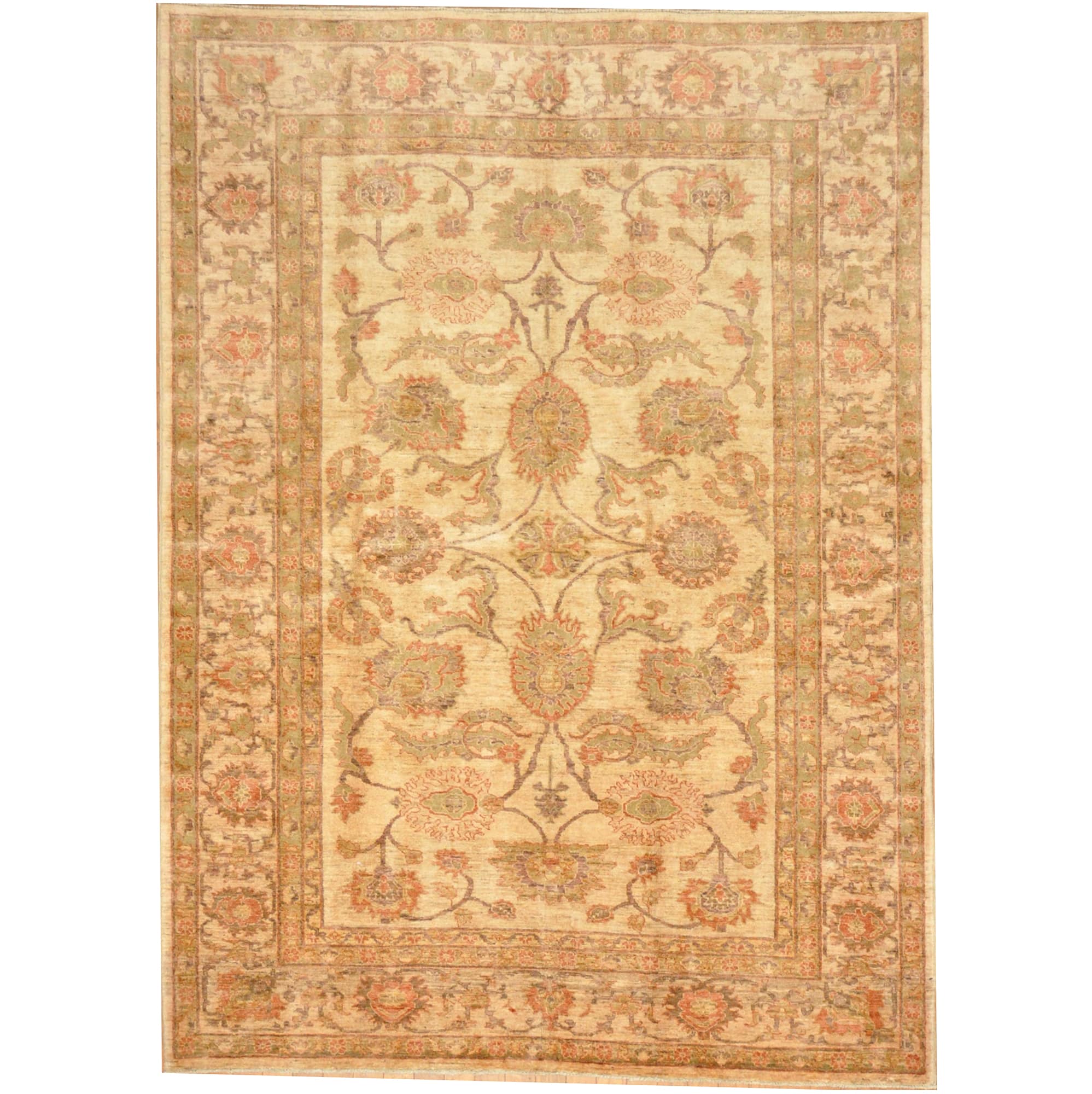 Afghan Hand-knotted Oushak Wool Rug (6'5 x 8'10)