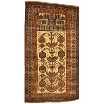 Afghan One-Of-A-Kind Tribal Balouchi Wool Rug (2'8 x 4'8)