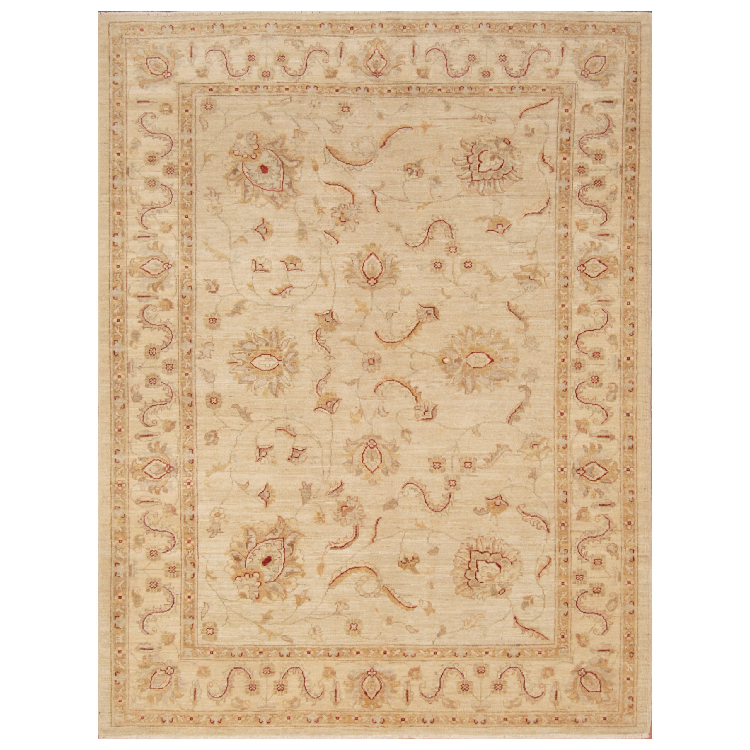 Afghan Hand-knotted Vegetable Dye Oushak Wool Rug (5' x 6'5)