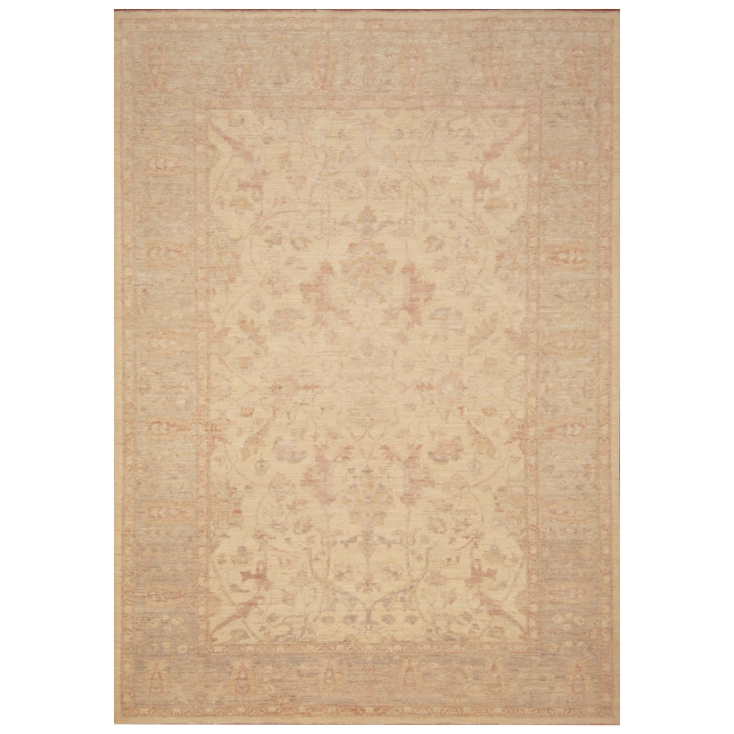 Afghan Hand-knotted Vegetable Dye Oushak Wool Rug (6'3 x 8'8)