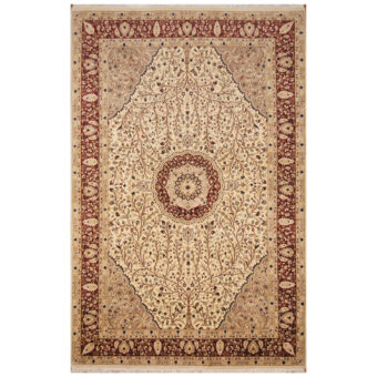 Pak Persian Hand-knotted Tabriz Wool & Silk Rug (6'1 x 9'5)