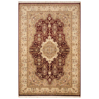 Pak Persian Hand-knotted Tabriz Wool & Silk Rug (6'1 x 9'2)