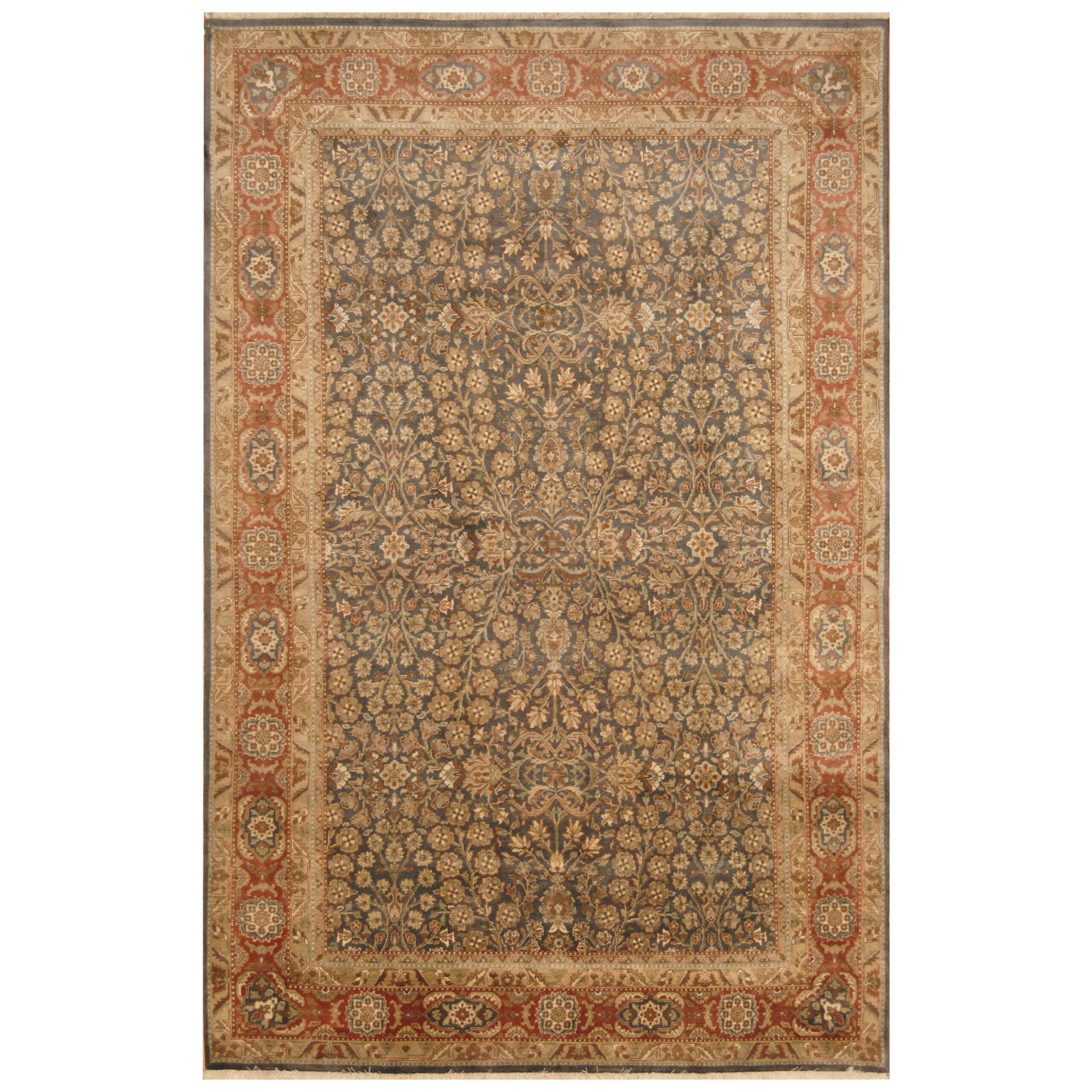 Indo Hand-knotted Tabriz Wool Rug (5'8 x 8'10)