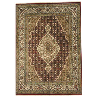 Indo Hand-knotted Tabriz Wool Rug (4'10 x 6'9)