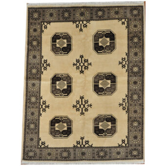 Afghan Hand-knotted Turkoman Wool Rug (5' x 6'7)