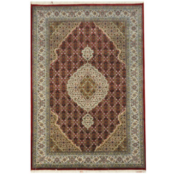 Indo Hand-knotted Tabriz Wool & Silk Rug (4'7 x 6'10)