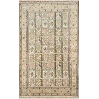 Sino Hand-knotted Qum Silk Rug (5' x 8')