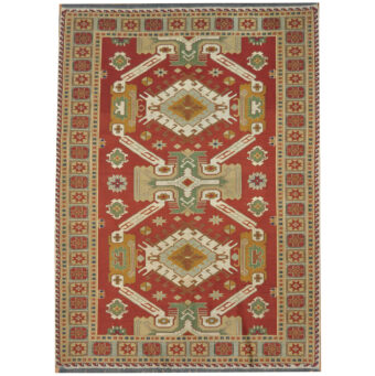 Afghan Hand-woven Kazak Design Soumak Wool Rug (5'10 x 8'2)