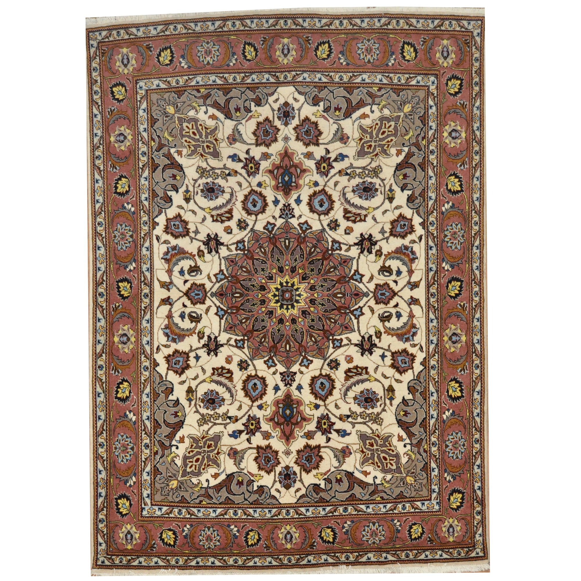 Persian Hand-knotted Tabriz Wool Rug (5' x 7'2)