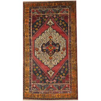 Turkish Hand-knotted Antique 1920s Anatolia Wool Rug (4'2 x 7'9)