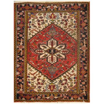 Persian Hand-knotted Heriz Wool Rug (5' x 6'7)
