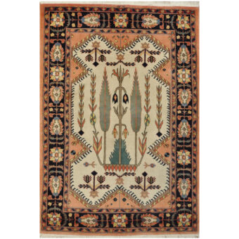 Persian Hand-knotted Antique 1940s Bakhtiari Wool Rug (5' x 7')