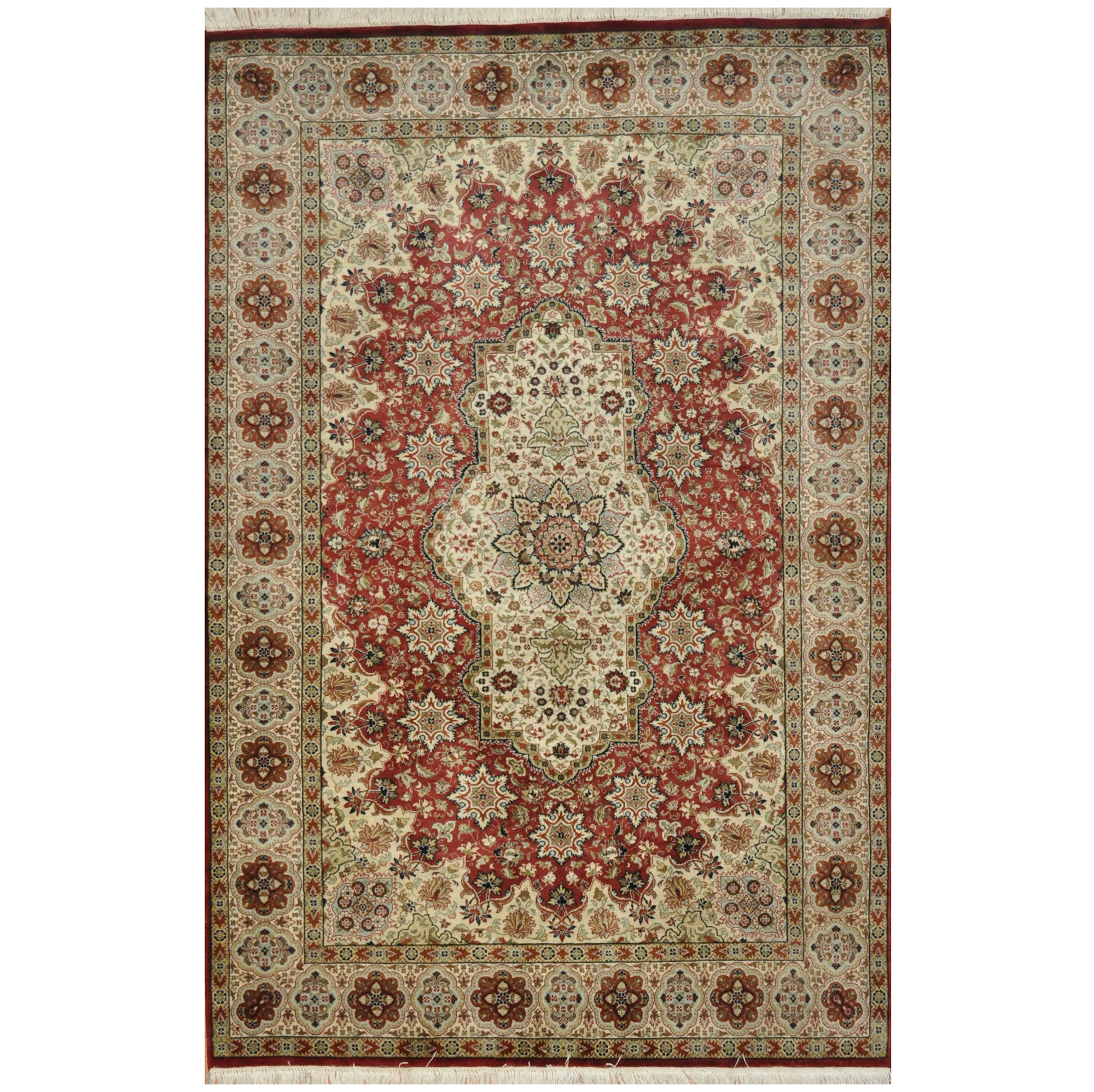 Pakistani Hand-knotted Tabriz Wool Rug (4'6 x 7')