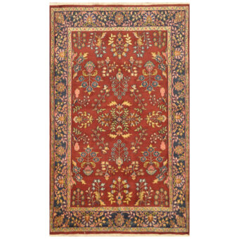 Indo Hand-knotted Sarouk Wool Rug (5' x 8'1)