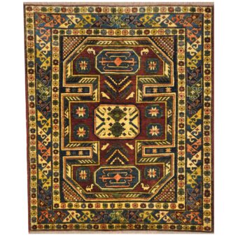 Afghan Hand-knotted Kazak Wool Rug (5'2 x 6'5)