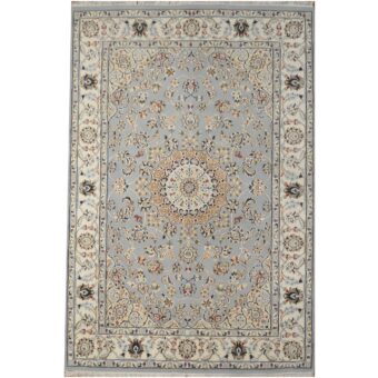 Indo Hand-knotted Nain Wool & Silk Rug (4' x 6')