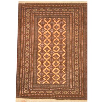 Afghan Hand-knotted Turkoman Wool Rug (4' x 5'6)