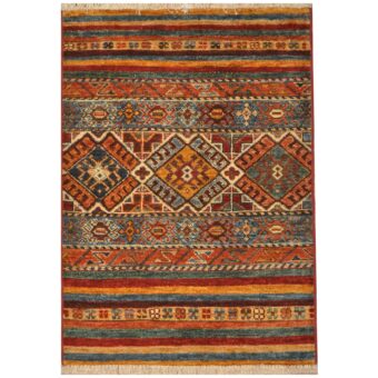 Afghan Hand-Knotted Khorjeen Kazak Wool Rug (2'1 x 3')