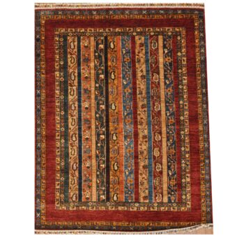 Afghan Hand-Knotted Khorjeen Kazak Wool Rug (5' x 6'4)