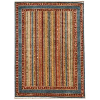 Afghan Hand-Knotted Khorjeen Kazak Wool Rug (5'7 x 7'8)