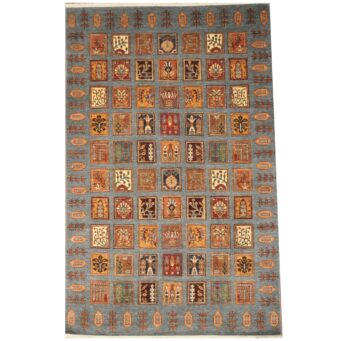 Afghan Hand-Knotted Khorjeen Kazak Wool Rug (6'4 x 9'10)