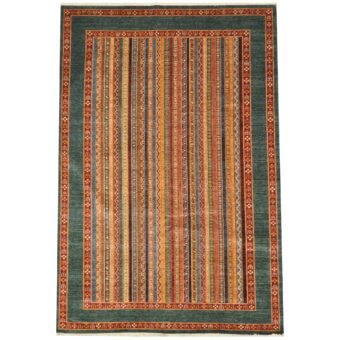 Afghan Hand-Knotted Khorjeen Kazak Wool Rug (6'7 x 9'9)