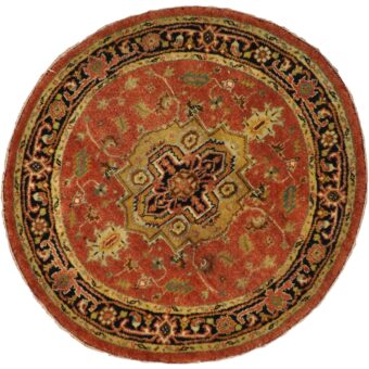 Indo Hand-Knotted Serapi Wool Rug (4' x 4')