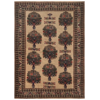 Aghan Hand-knotted Balouchi Wool Rug (7' x 9'4)