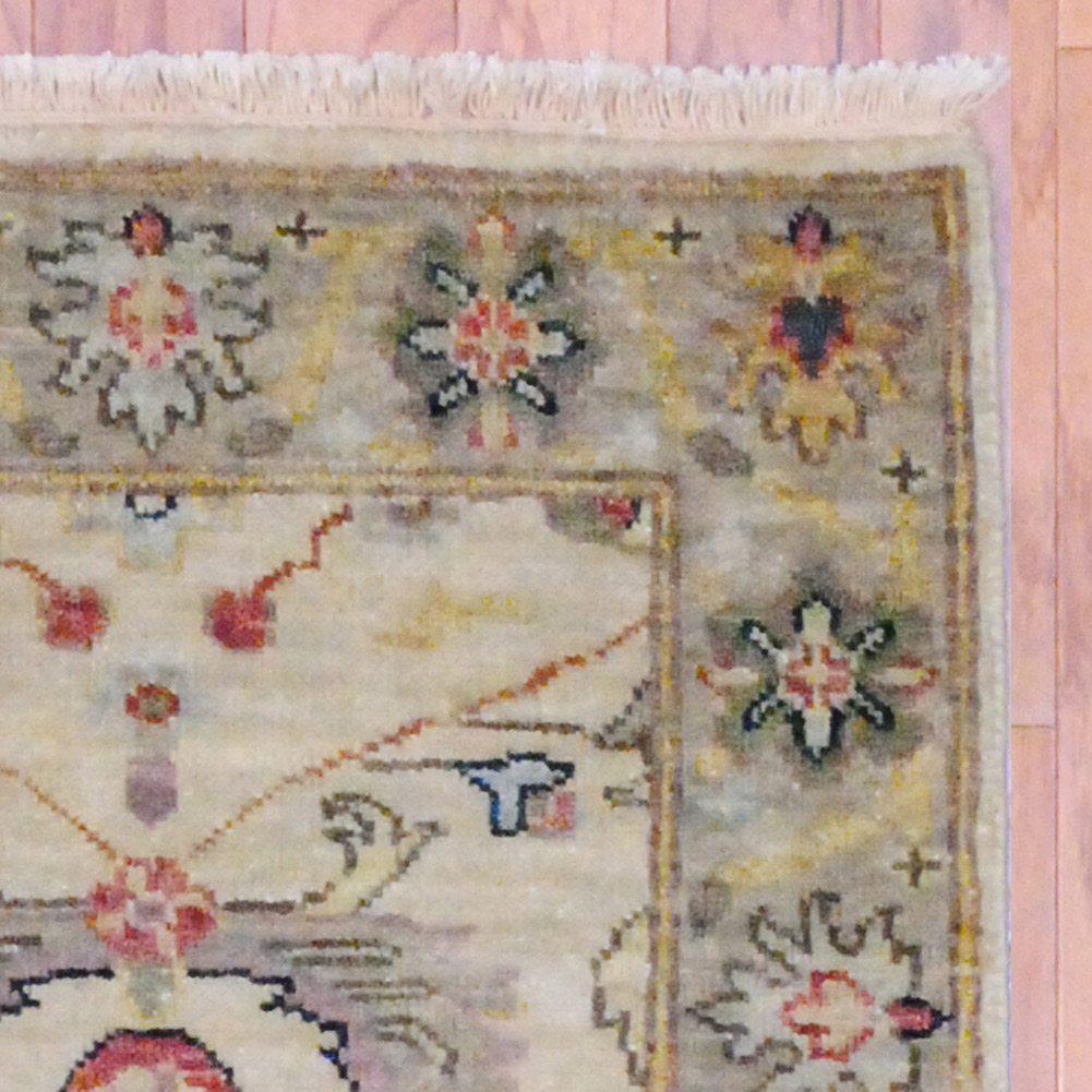 Indo Hand-knotted Oushak (2' x 2'10) - Image 2