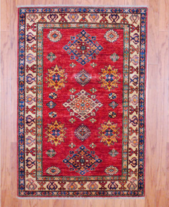 Afghan Hand-knotted Kazak (3'1 x 4'7)