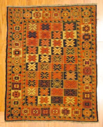 Afghan Hand-knotted Soumak (3'7 x 4'6)