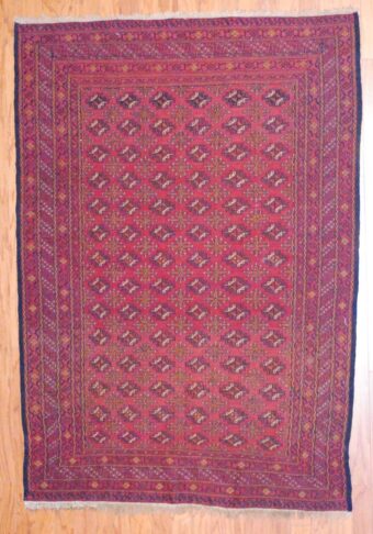 Afghan Hand-knotted Soumak (4'4 x 6'1)