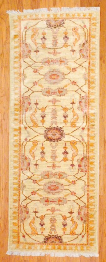 Afghan Hand-knotted Vegetable Dye Oushak (2'8 x 6'11)