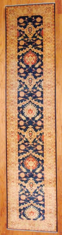 Afghan Hand-knotted Vegetable Dye Oushak (2'9 x 12'6)