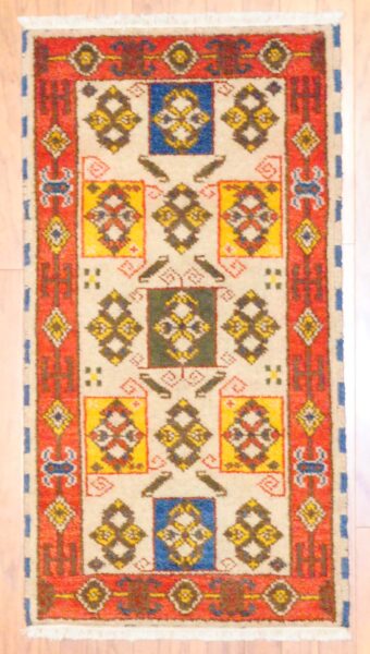 Indo Hand-knotted Kazak (2'1 x 4'1)