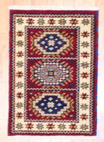 Indo Hand-knotted Kazak (2'1 x 3')