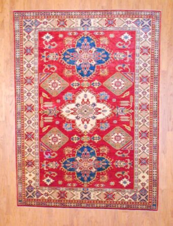Afghan Hand-knotted Fine Kazak (6'8 x 9'2)