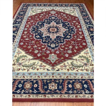 Asian Hand-tufted Heriz Wool Rug (8' x 11')