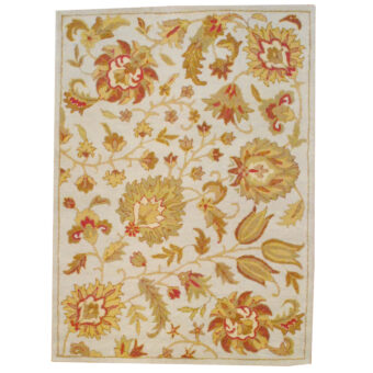 Indo Hand-tufted Mahal Beige Wool Rug (5' x 7')