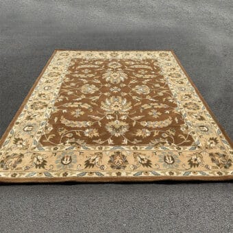 Indo Hand-tufted Mahal Brown Wool Rug (8' x 10')