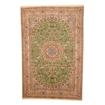 Persian Hand-knotted Nain Silk Rug (6'4 x 9'7)