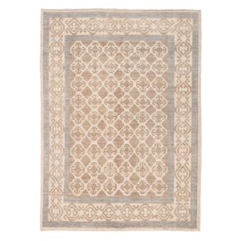 Afghan Hand-knotted Vegetable Dye Whitewash Khotan Wool Rug (4'10 x 6'7)